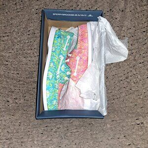 SPERRY TOPSIDER X BROOKS BROTHERS-Multi-Color Textile Boat Shoes-Sheep-Sz 7-NIB